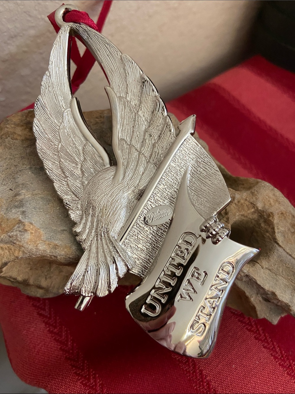 NiB GORHAM Patriotic Eagle American Flag Ornament - Picture 4 of 8